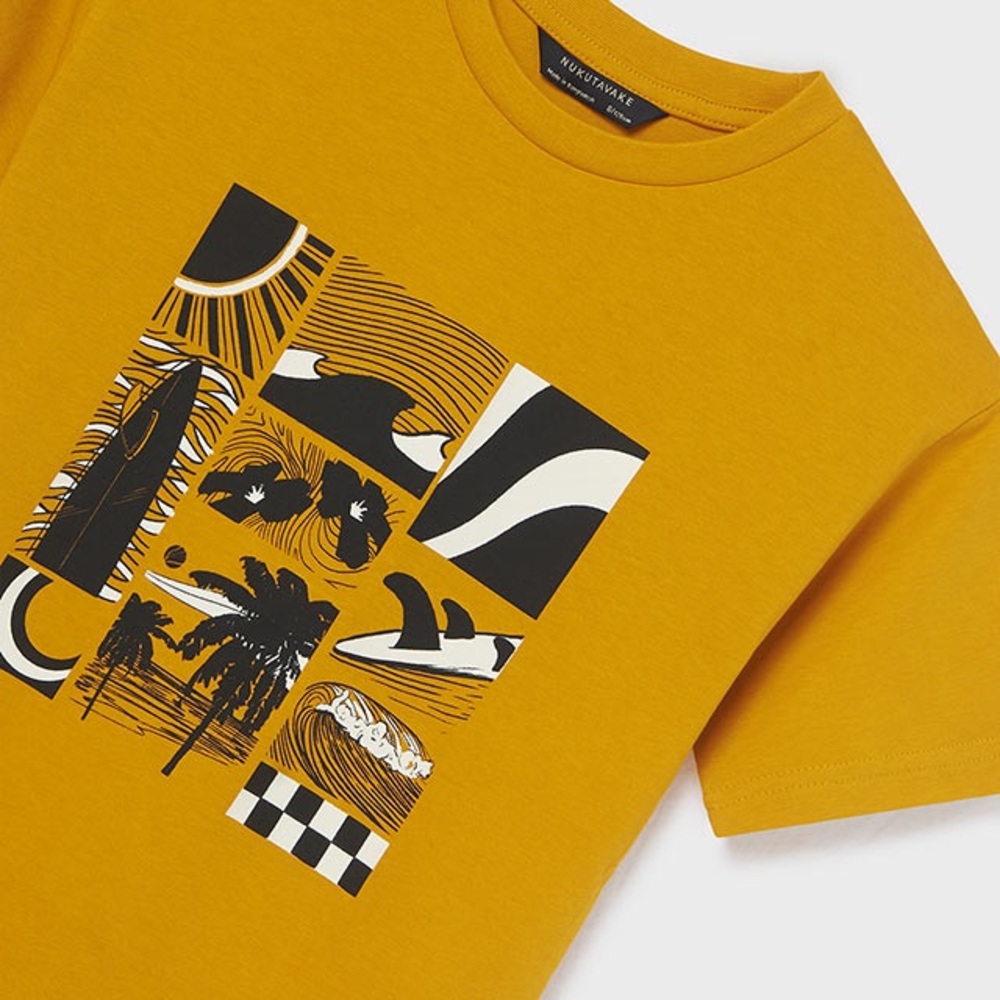 Size 16 Boys Mayoral Yellow Surf Print Tee